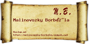 Malinovszky Borbála névjegykártya