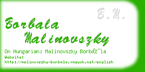 borbala malinovszky business card